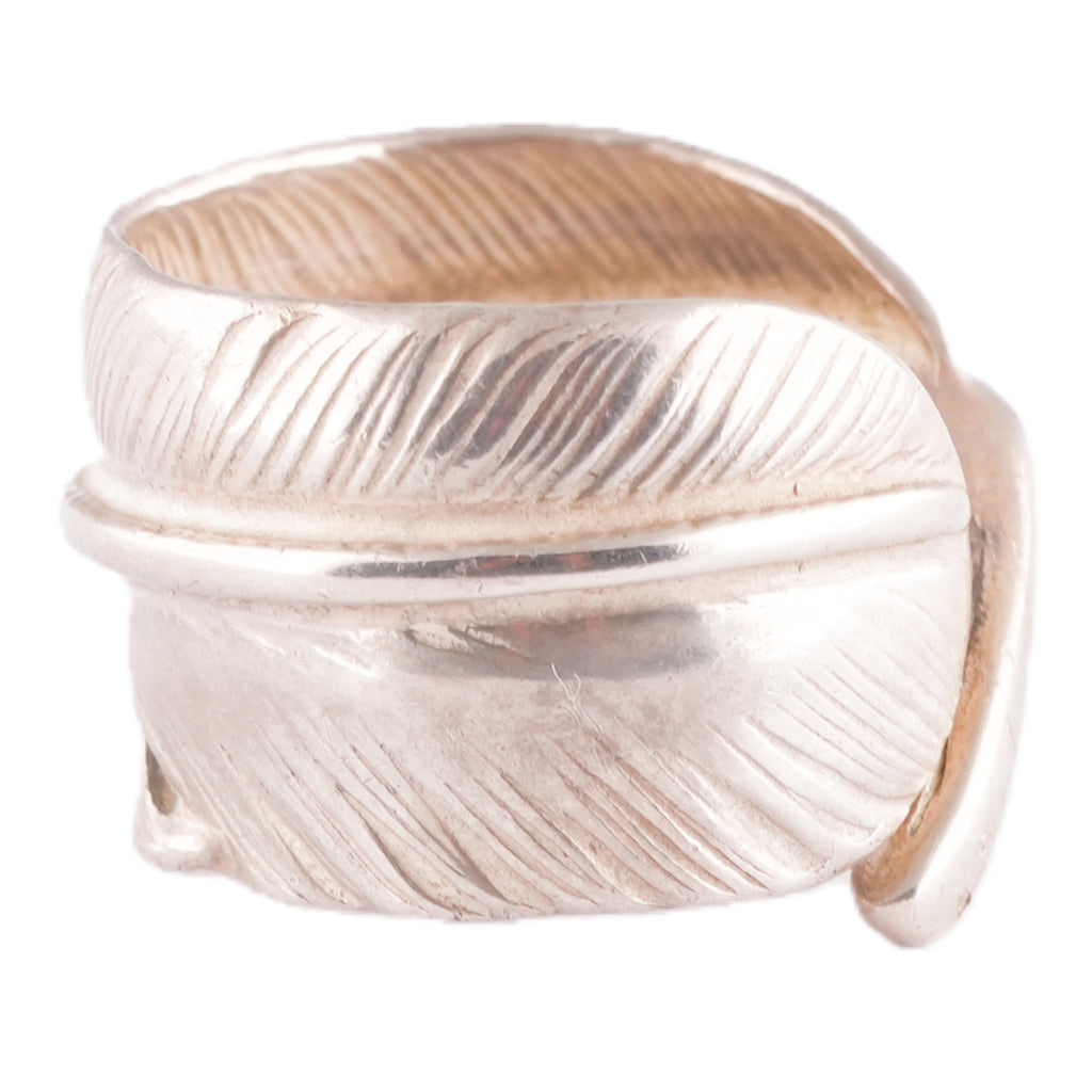 Plain Feather Silver Ring (Right) (US6)
