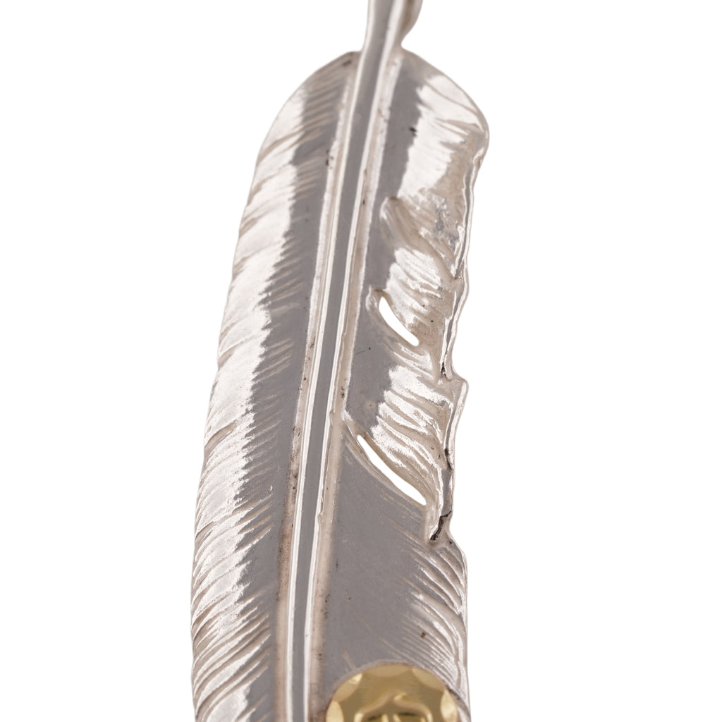 Gold Stamp Silver Feather (Left)(XL) #00305