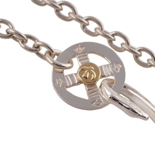 Eagle Silver Hook & Gold Eagle Stamp Silver Wheel Thick Round Chain Necklace (20inch) #00378
