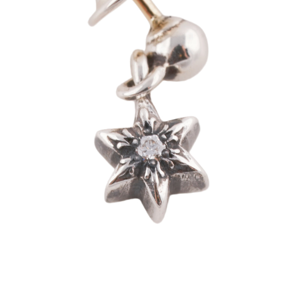 Diamond 6-Point Star Stack Drop Earring #00524