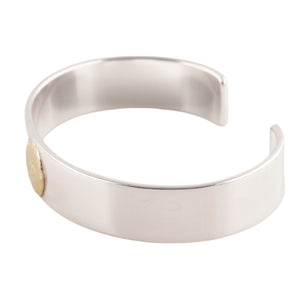 Gold Eagle Stamp Flat Silver Cuff (M) (7inch)