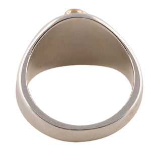 Gold Eagle Silver Signet Ring (Round) (US8)
