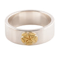 Gold Rose Stamp Flat Silver Ring (US11) — Goro's