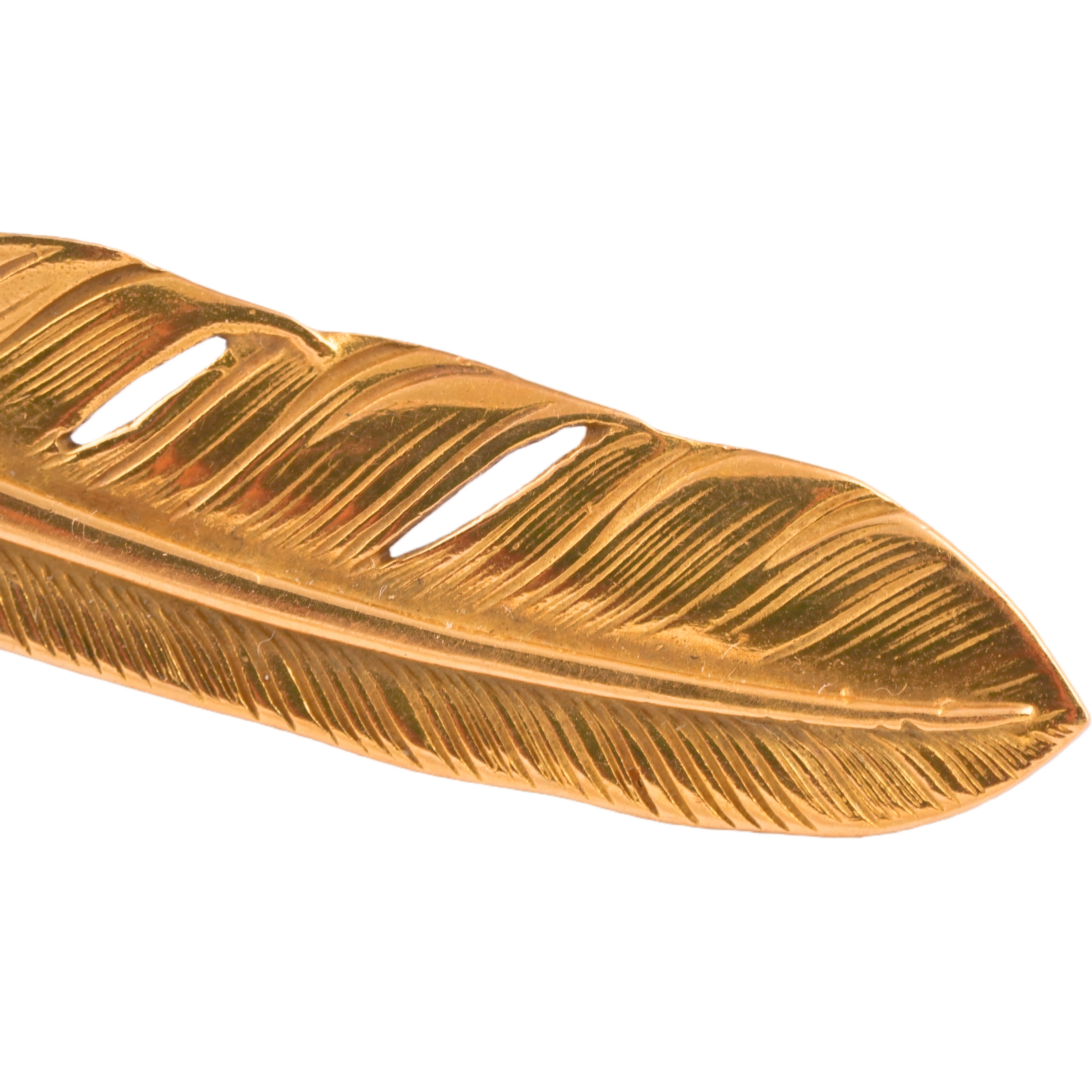 Gold Feather Pendant (Left)(L)