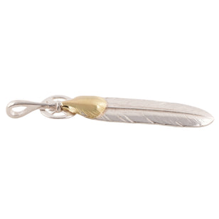 Gold Top Heart Wheel Silver Feather (L) #00551