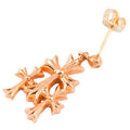 22K Triple 3 CH Cross Drop Earring — Chrome Hearts