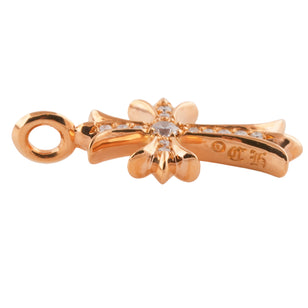 22k Pave Diamond Tiny Fat Cross Charm #00593