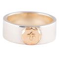 Gold Eagle Stamp Flat Silver Ring (US9) — Goro's