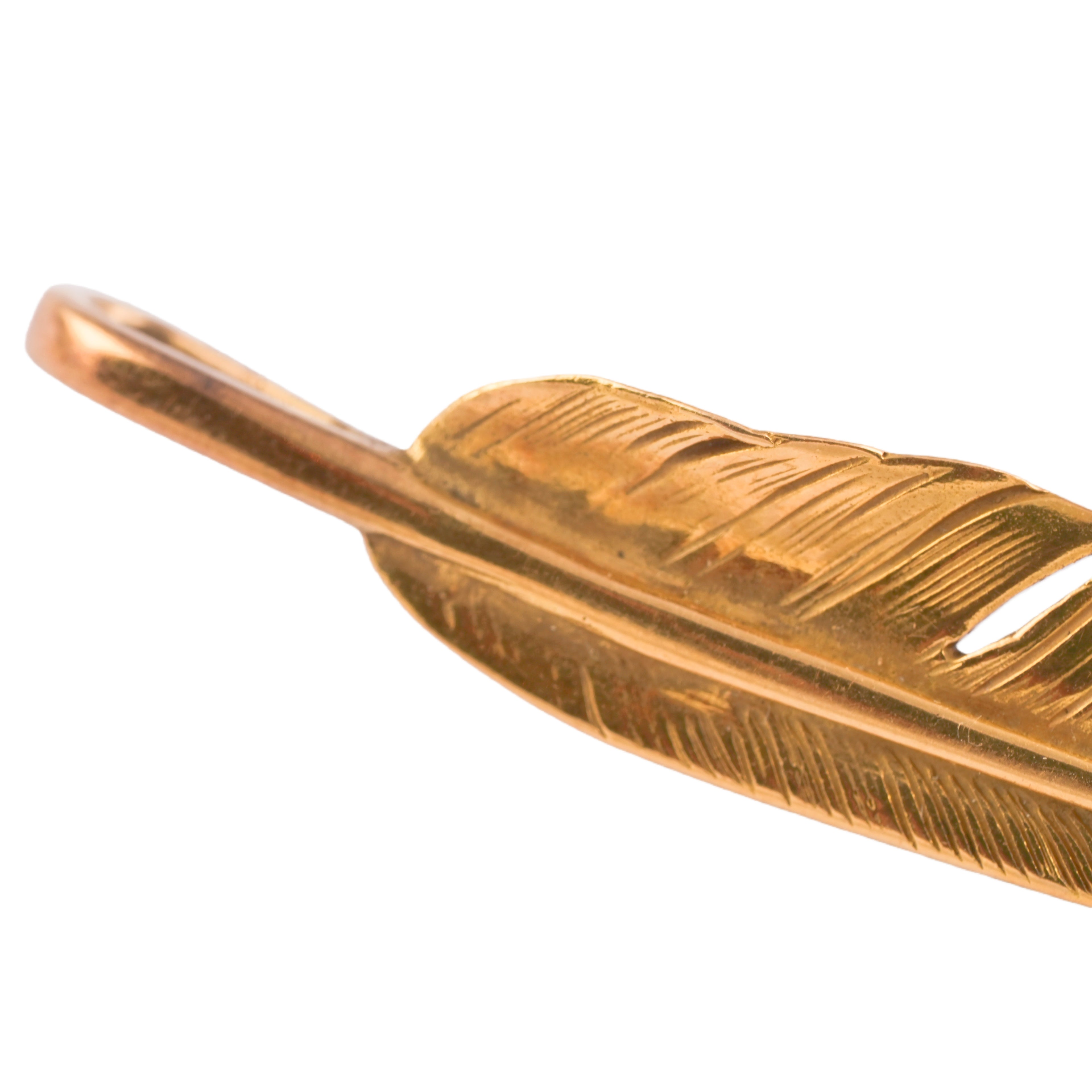 Gold Feather Pendant (Left)(L)