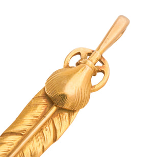 Gold Top Heart Wheel Silver Feather (S)