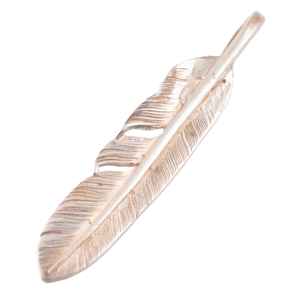 Silver Feather Pendant (Right)(L) #00137
