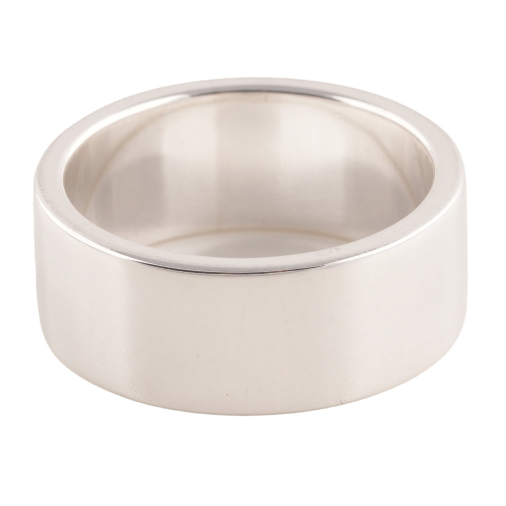 Gold Rose Stamp Flat Silver Ring (US7)