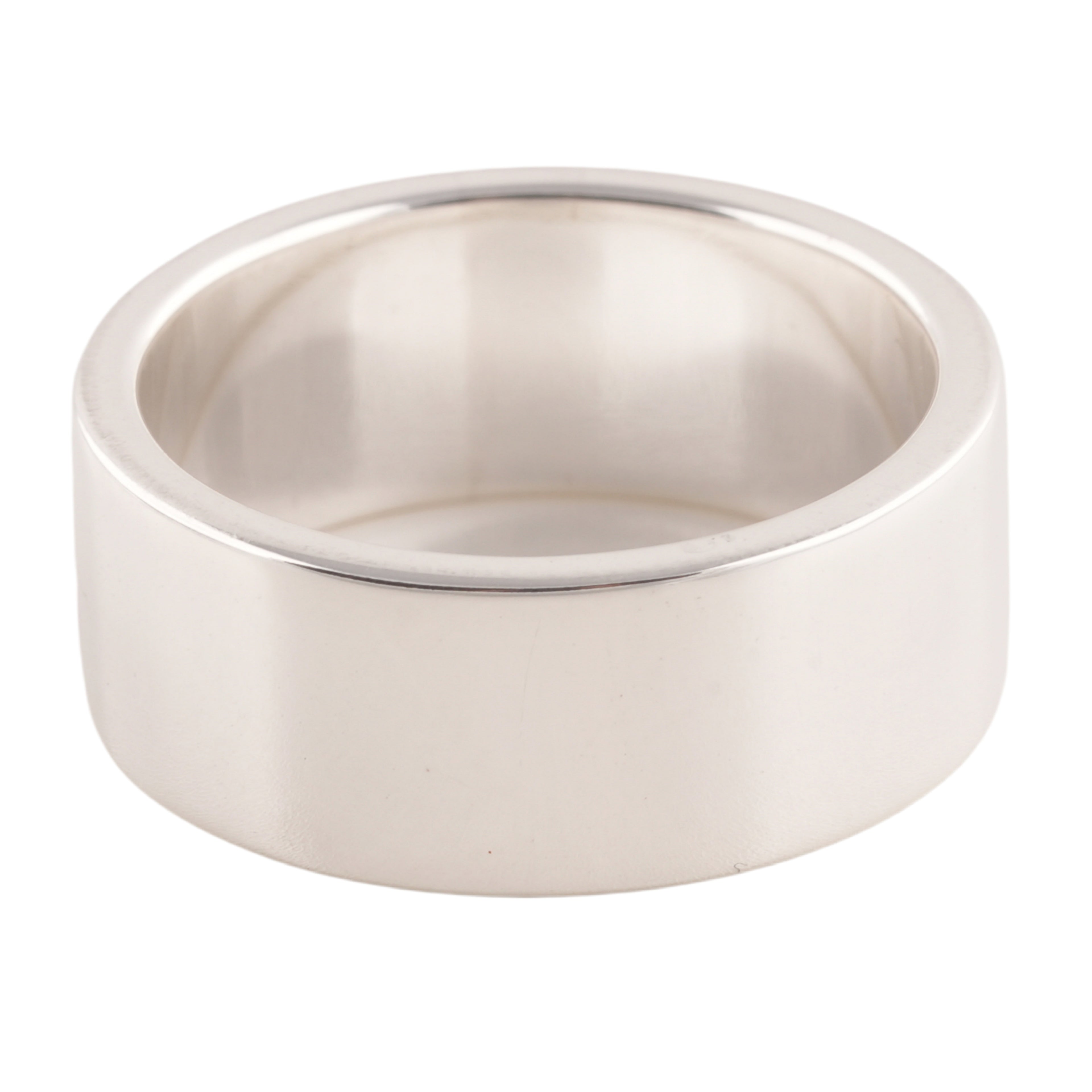 Gold Rose Stamp Flat Silver Ring (US7)
