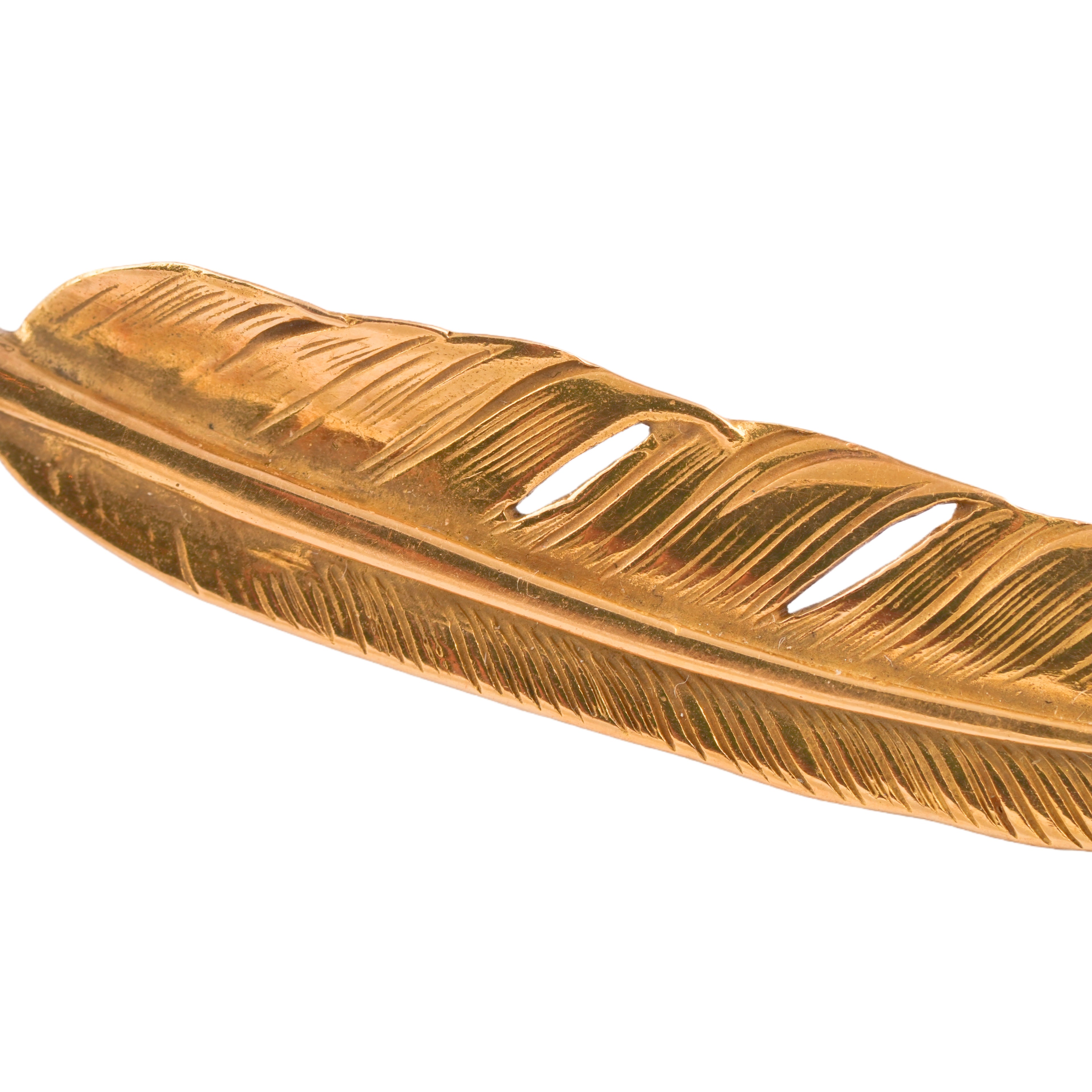 Gold Feather Pendant (Left)(L)