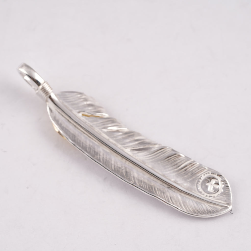Gold Top Silver Feather (Right)(XL) #00180