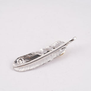 Gold Top & Rope-Bezel Turquoise Silver Feather (Left)(XL) #00167