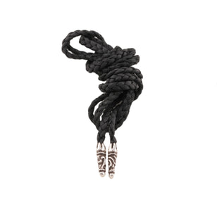 Large Filigree Cross Pendant Leather Braid Necklace