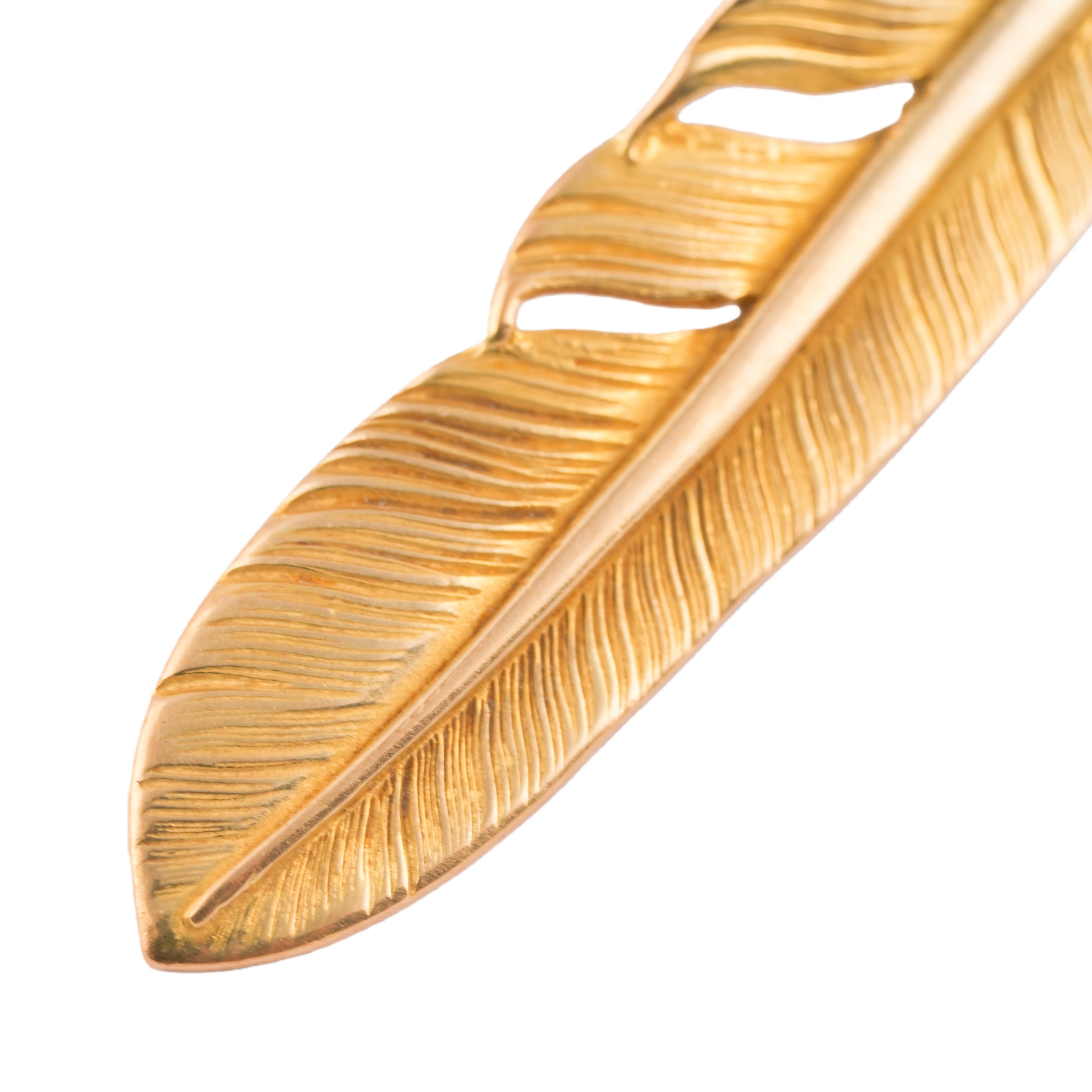 Gold Feather Pendant (Right)(L) #00102