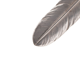 Gold Top Heart Wheel Silver Feather (L) #00245