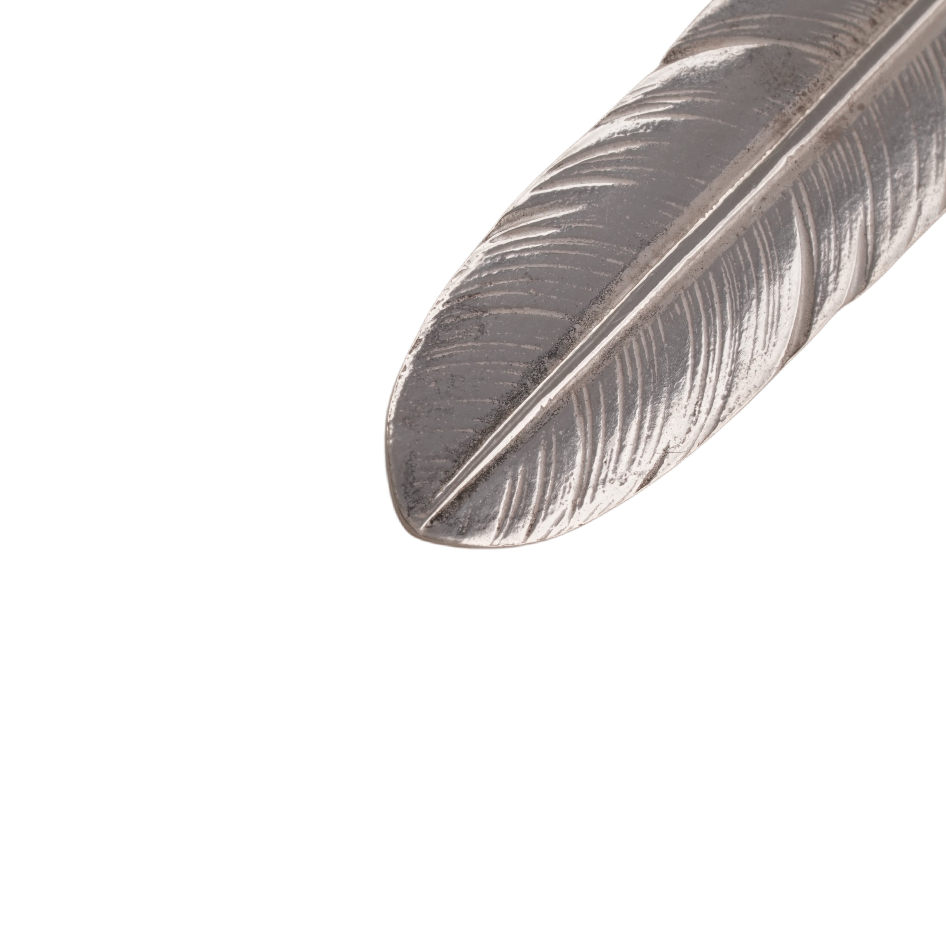 Gold Top Heart Wheel Silver Feather (L) #00245