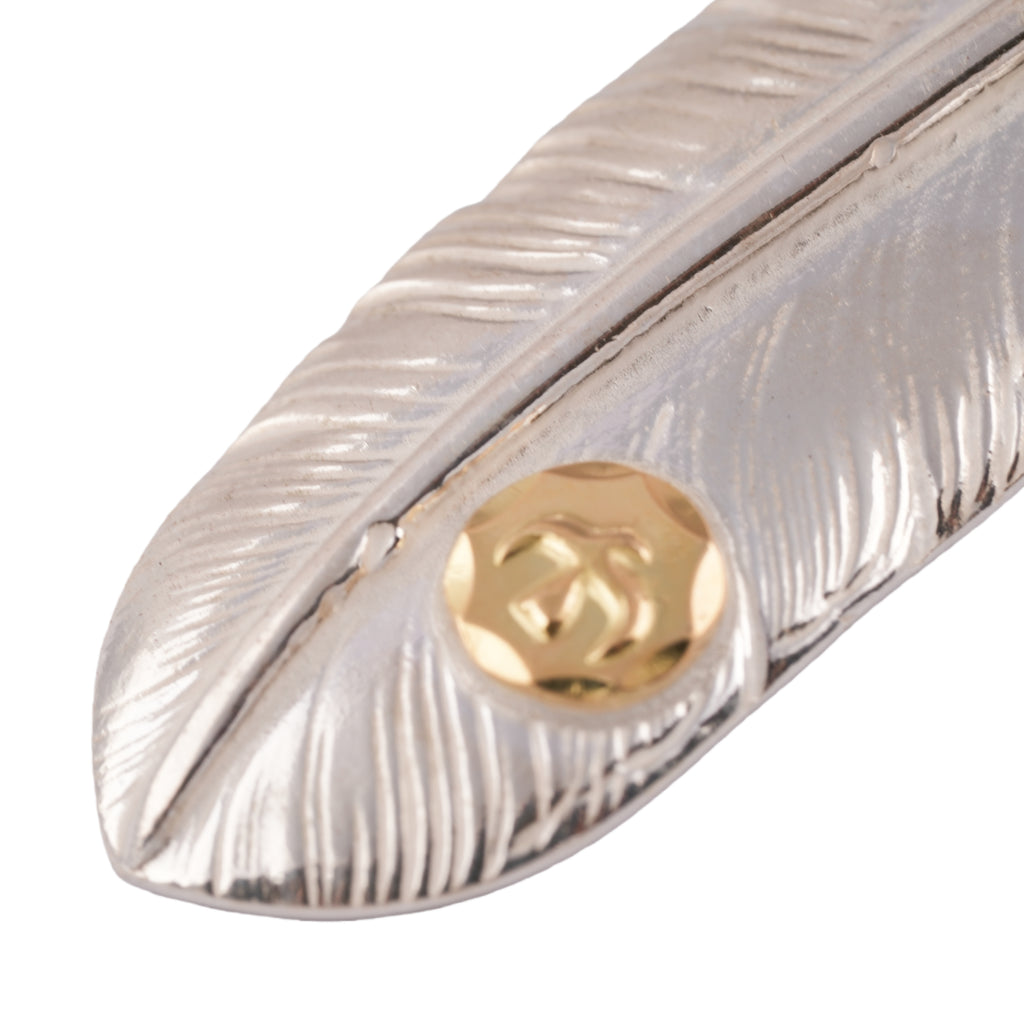 Gold Stamp Silver Feather (Left)(XL) #00187
