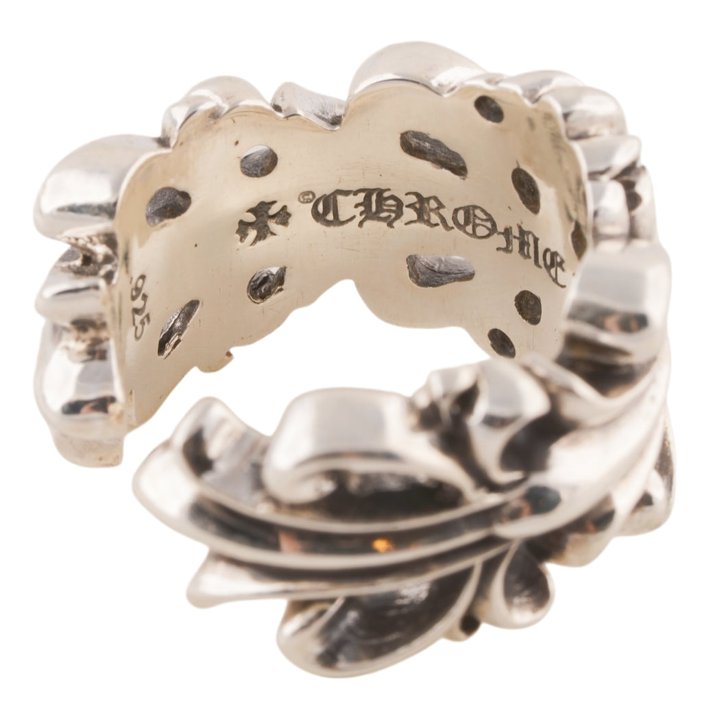 Double Floral Cross Open Ring (US6)