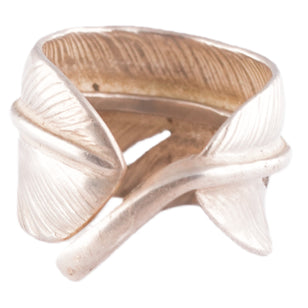 Plain Feather Silver Ring (Right) (US6)
