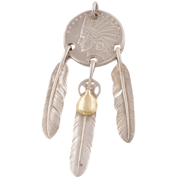 3 Trinkets Medal w/ Triple Feathers (L)