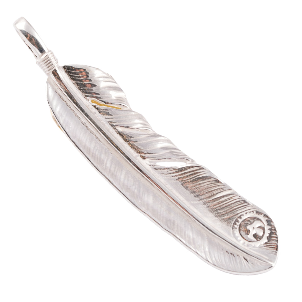 Gold Top & Rope-Bezel Turquoise Silver Feather (Right)(XL) #00170