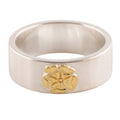 Gold Rose Stamp Flat Silver Ring (US10) — Goro's