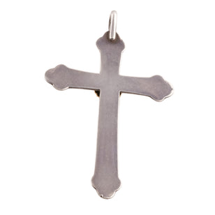 Small Gold Rope-Bezel Turquoise Silver Cross