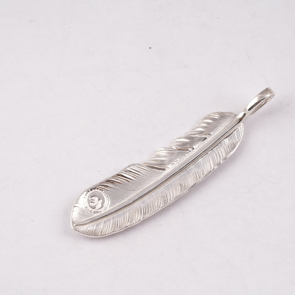 Gold Stamp Silver Feather (Left)(XL) #00187