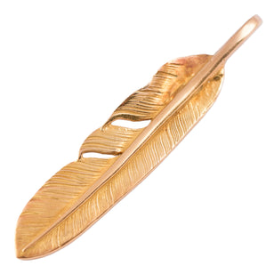 Gold Feather Pendant (Right)(L)