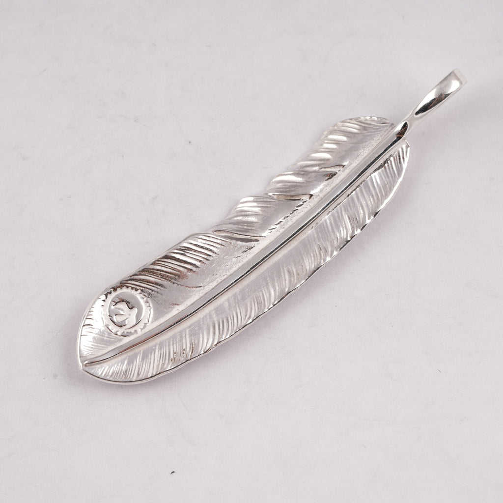 Gold Stamp Silver Feather (Left)(XL) #00190