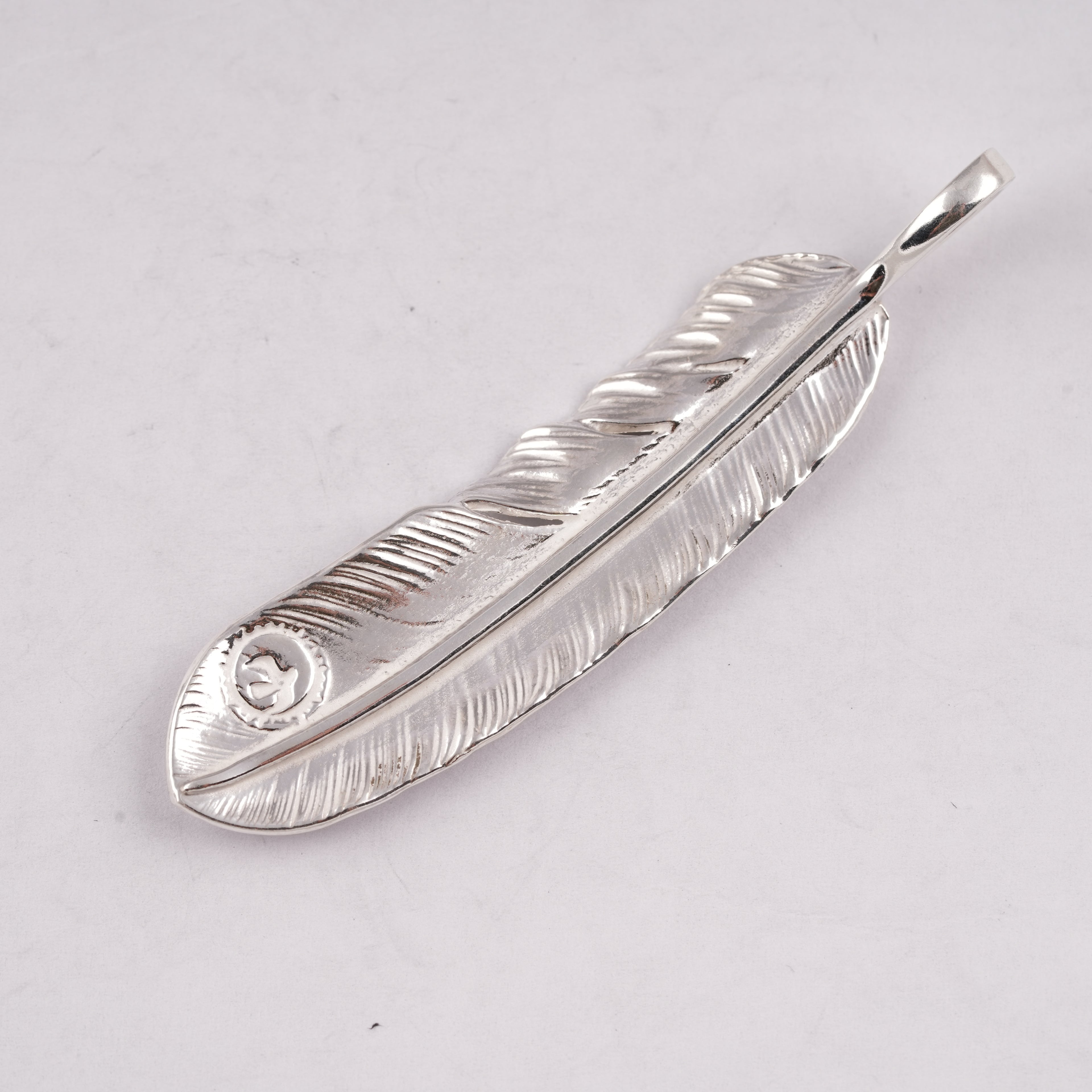 Gold Stamp Silver Feather (Left)(XL) #00190