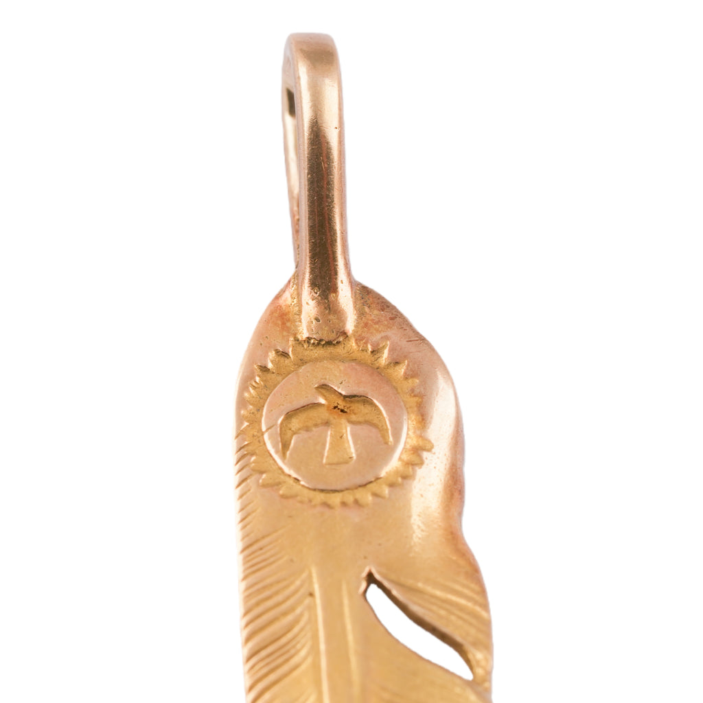Gold Feather Pendant (Right)(L)
