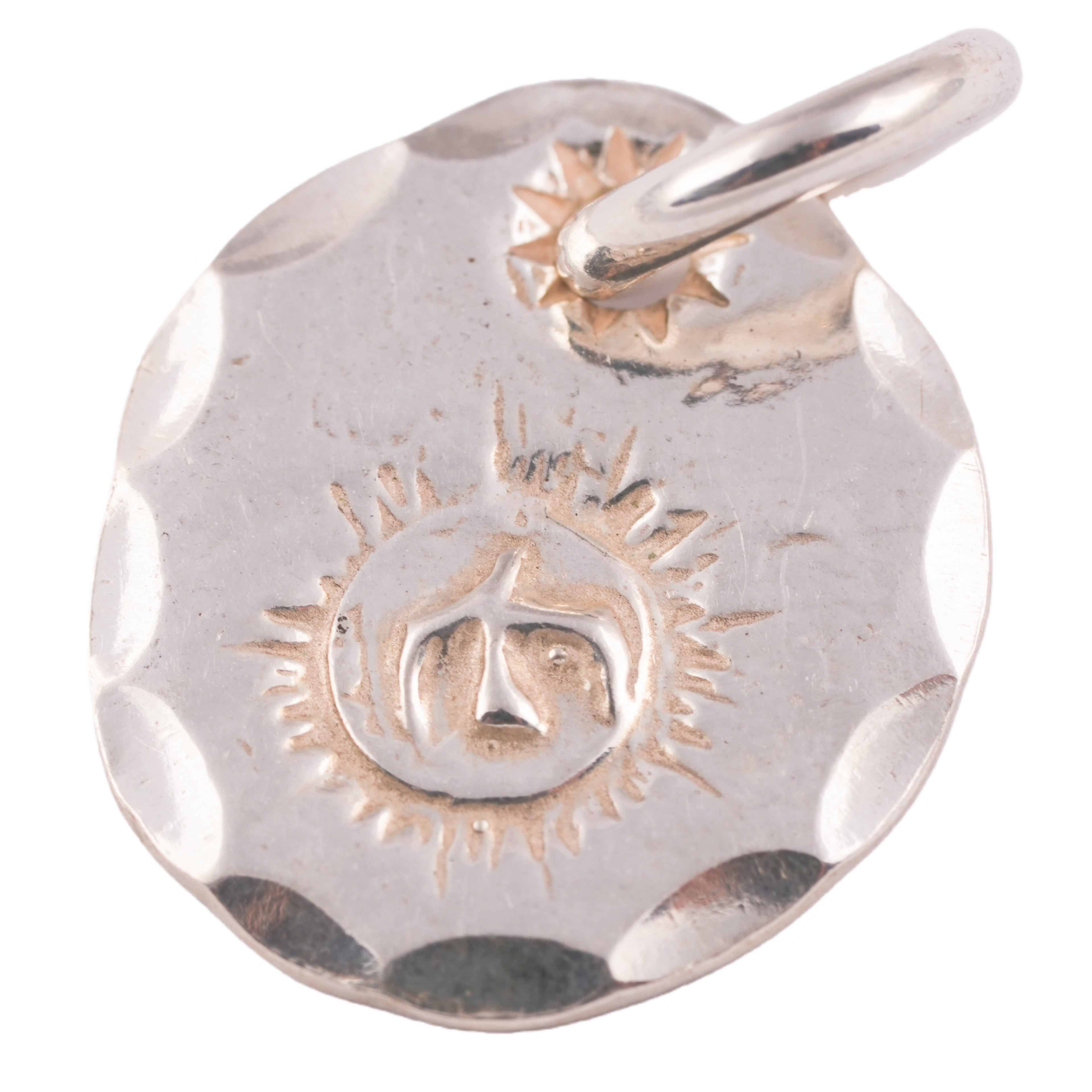 Eagle-in-Sun Silver Medallion Pendant (L)