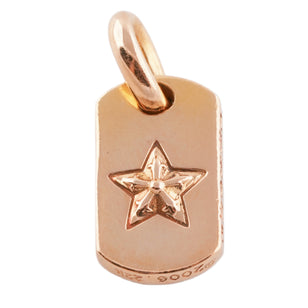 22k Pave Diamond 5-Point Star Tiny Dogtag