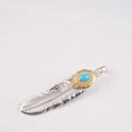 Gold Top & Rope-Bezel Turquoise Silver Feather (Right)(XL) — Goro's