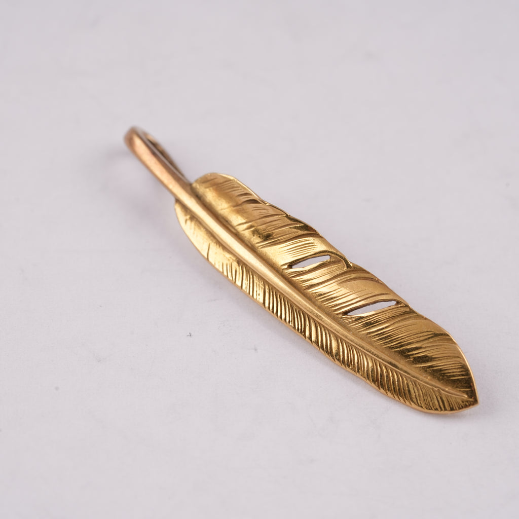 Gold Feather Pendant (Left)(L)