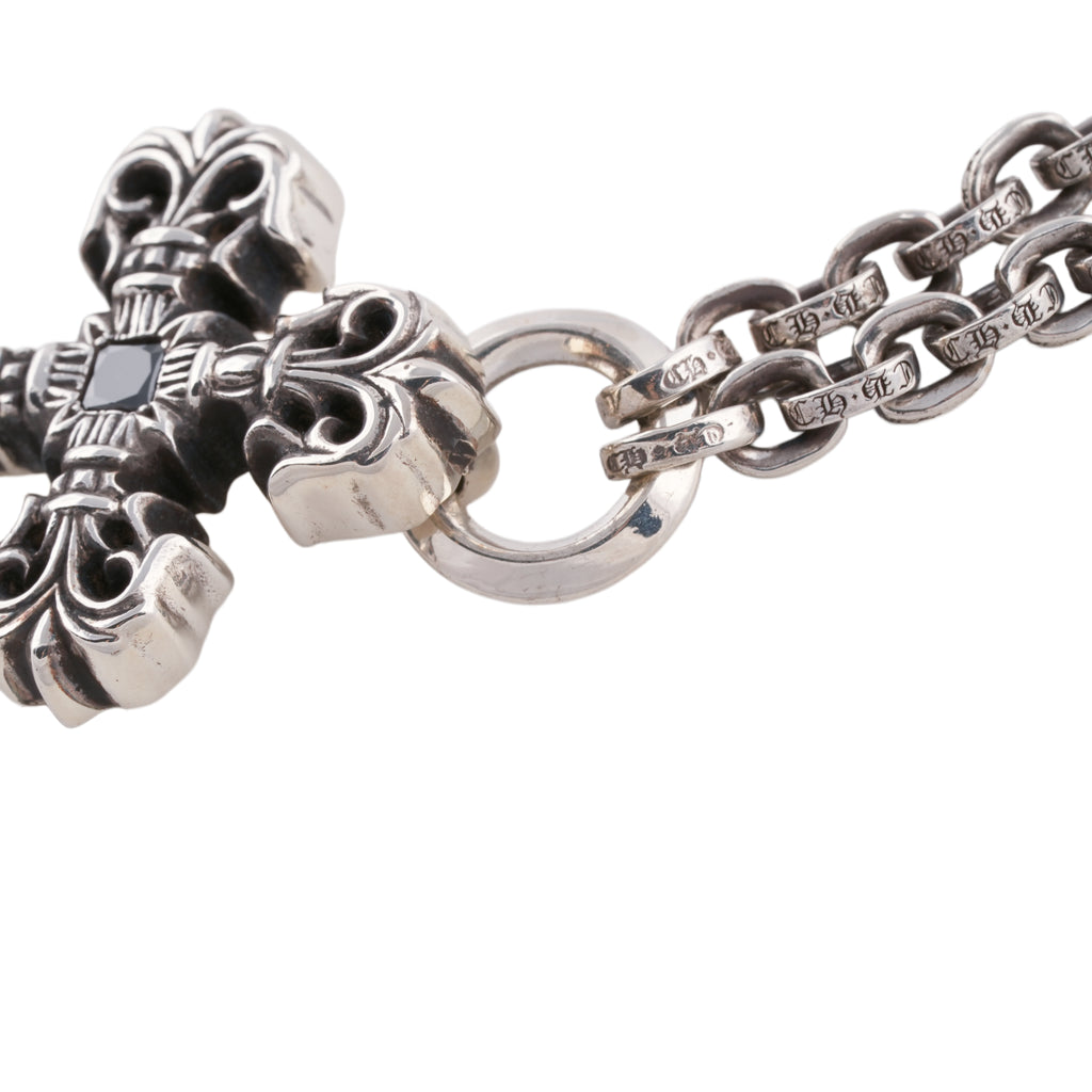 Black Diamond XS Filigree Cross Paper Chain Necklace (Integrated) (20inch)