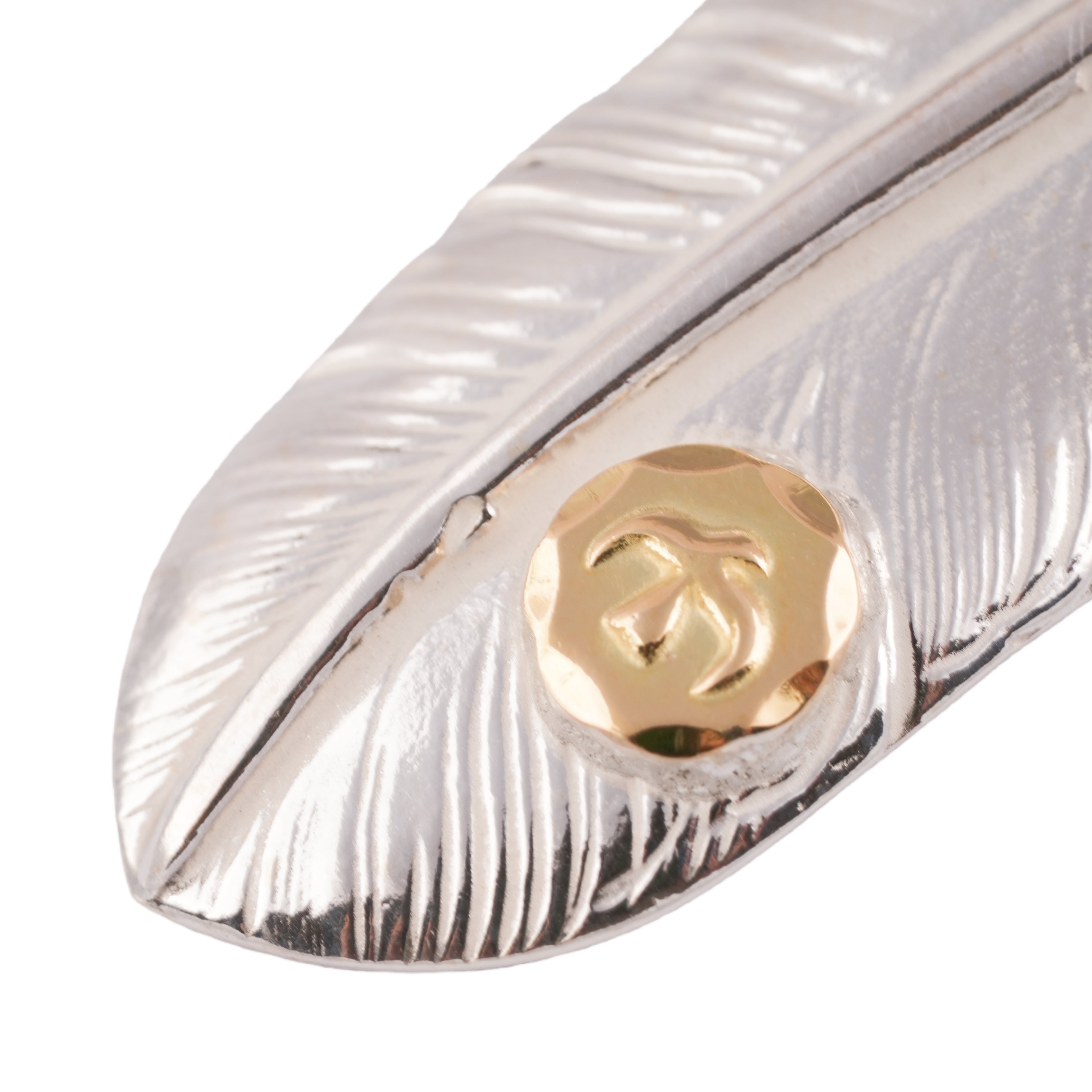 Gold Stamp Silver Feather (Left)(XL) #00190