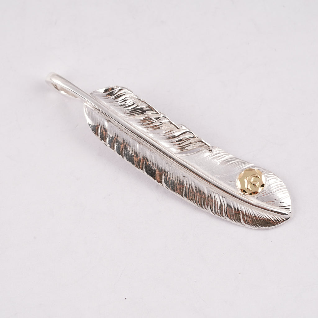 Gold Stamp Silver Feather (Left)(XL) #00189