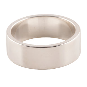 Gold Rose Stamp Flat Silver Ring (US10) #00322