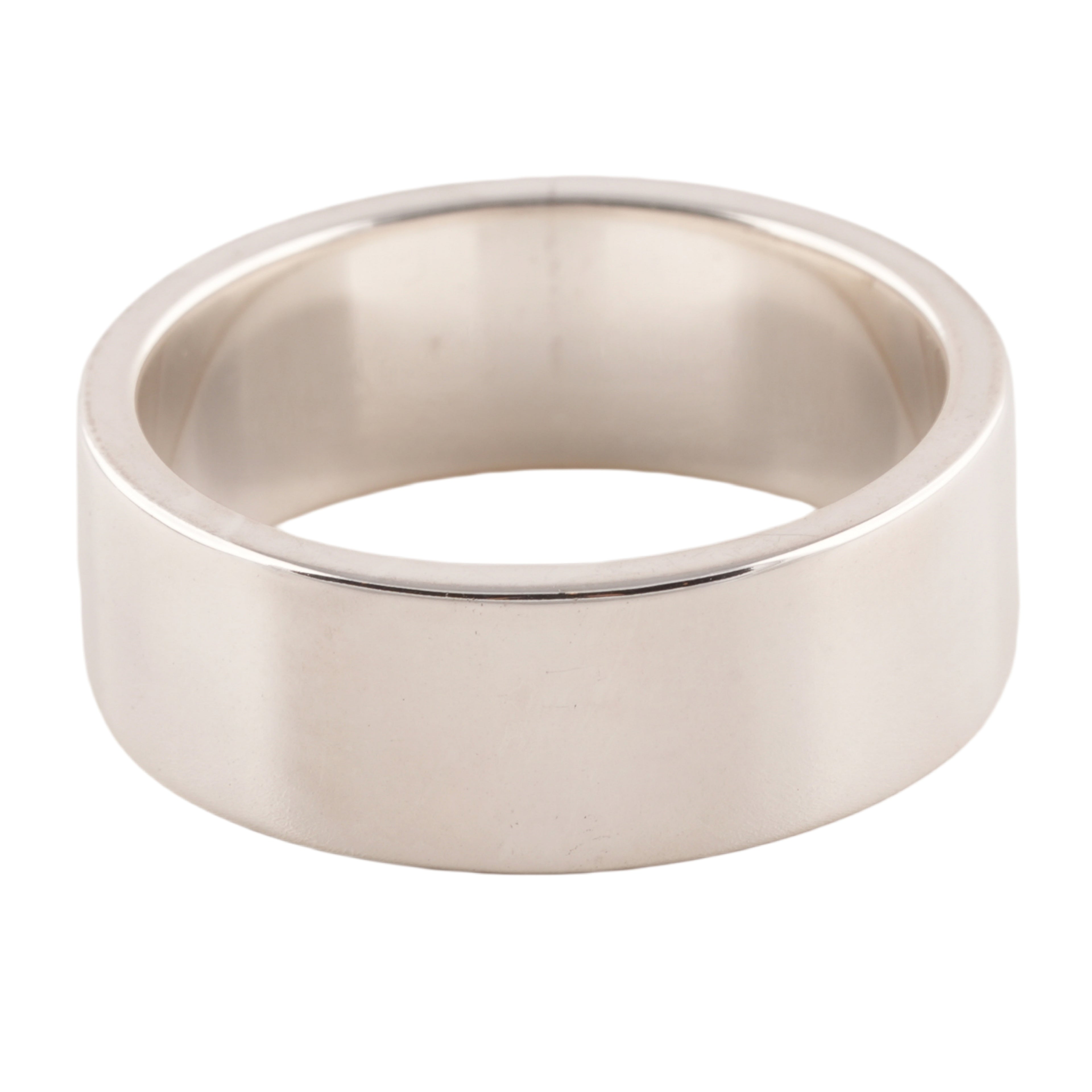 Gold Rose Stamp Flat Silver Ring (US10) #00322