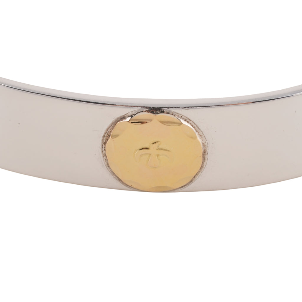Gold Eagle Stamp Flat Silver Cuff (M) (7inch)