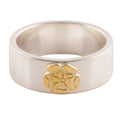 Gold Rose Stamp Flat Silver Ring (US9) — Goro's