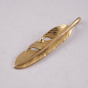 Gold Feather Pendant (Right)(S)