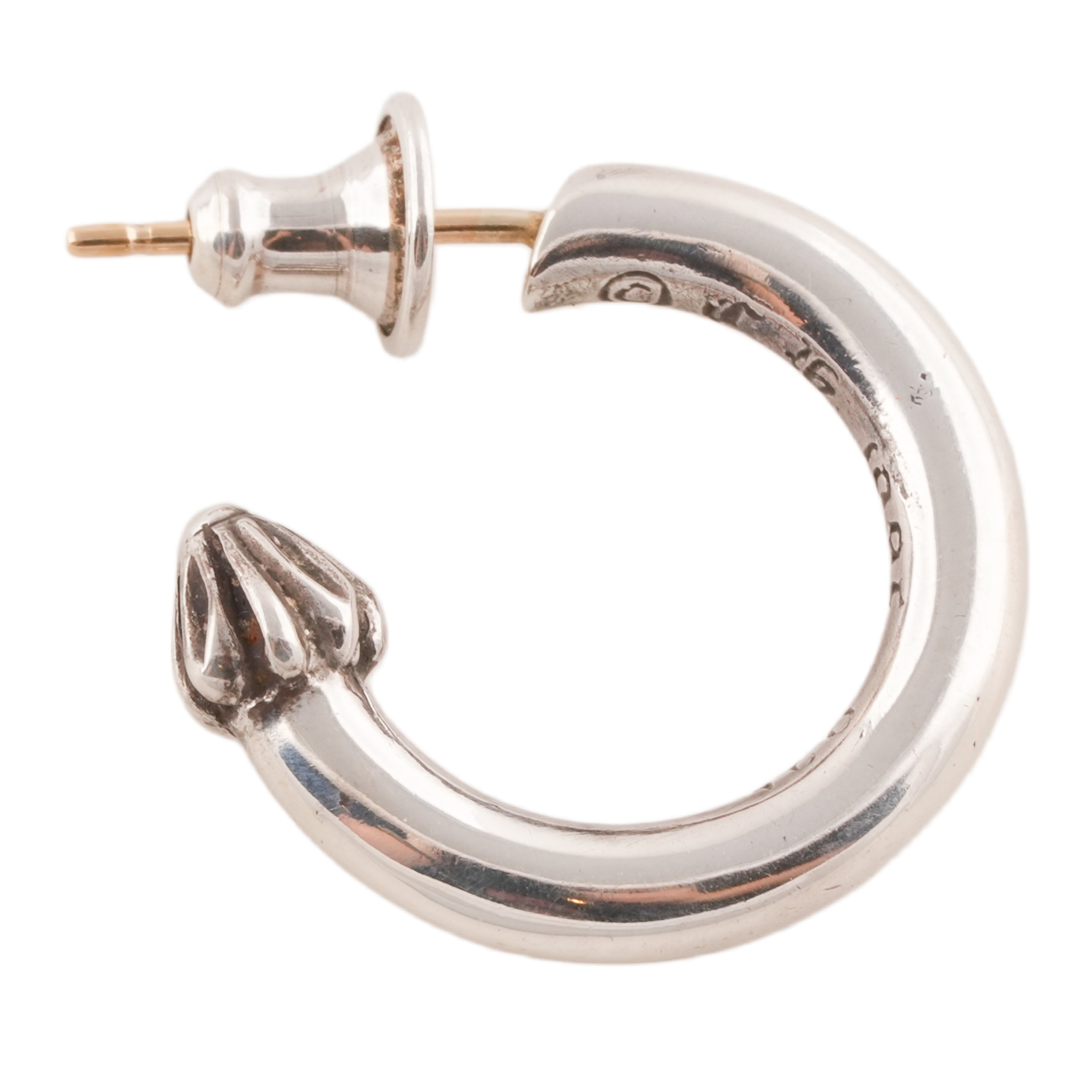 Plain Cross Nail Hoop Earring