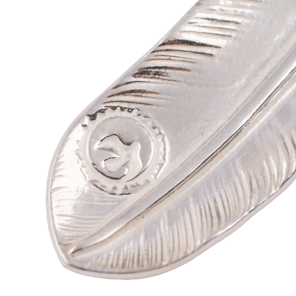 Gold Stamp Silver Feather (Left)(XL) #00187